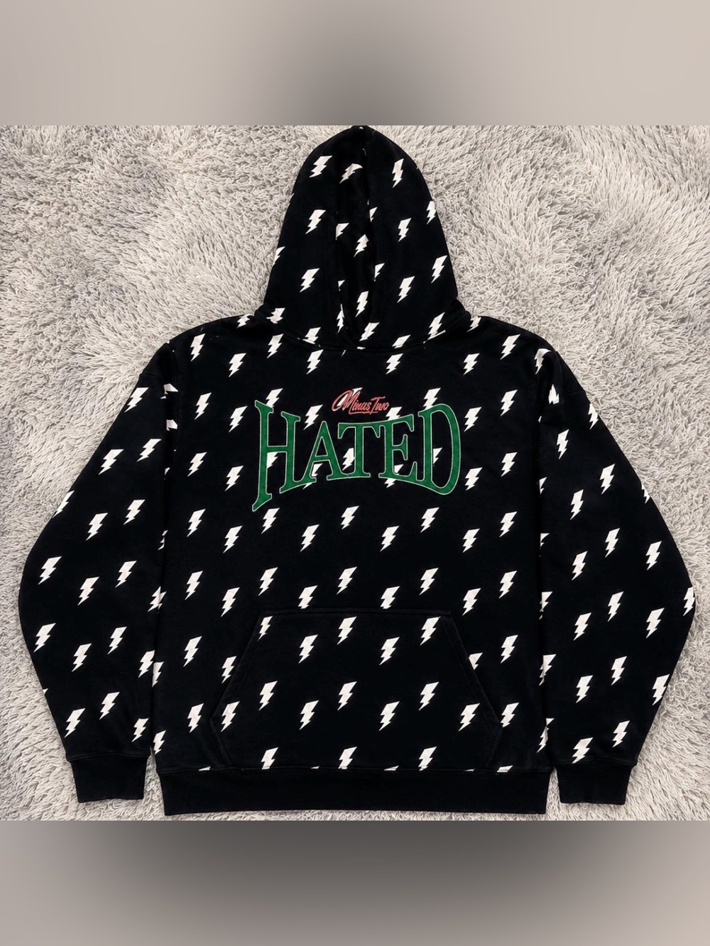 Most Hated Lightning Bolt All Over Print Streetwear Graphic Hoodie